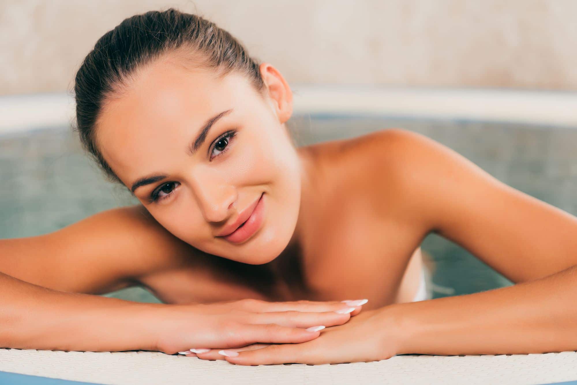 hydrotherapy image of a woman in hot water